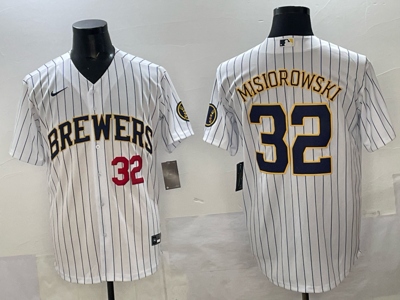 Men Milwaukee Brewers #32 Misiorowski white Nike MLB 2025 jersey 002